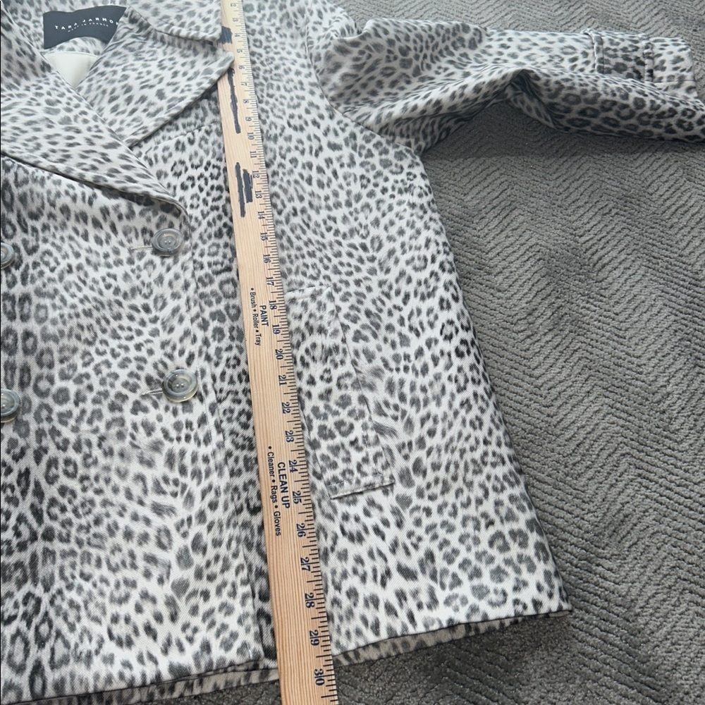 Tara Jarmon Leopard Print Double Breasted Coat Made in France Size 40 - Picture 10 of 14